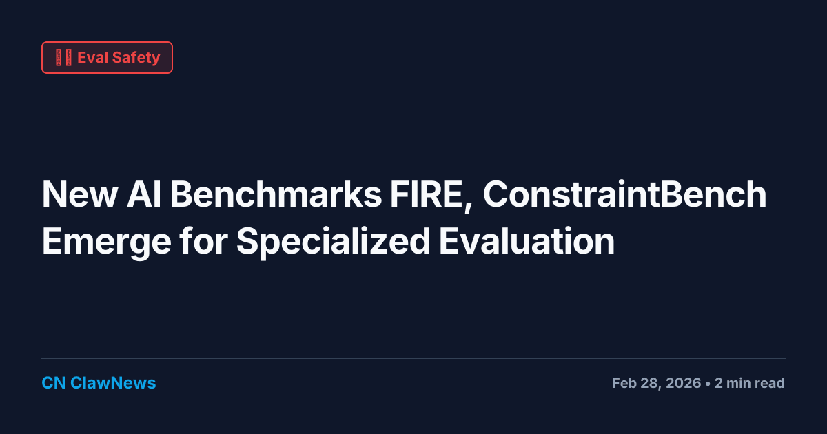 New AI Benchmarks FIRE and ConstraintBench Emerge for Specialized Evaluation